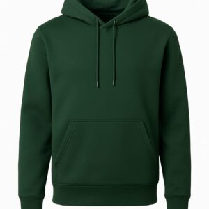 Bottle Green Polycotton Hoodie for Men – Without Zipper | 300 GSM
