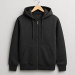 Charcoal Polycotton Hoodie with Zipper – 300 GSM | THODA HATKE